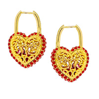Filled With Love Red Crystal Earrings