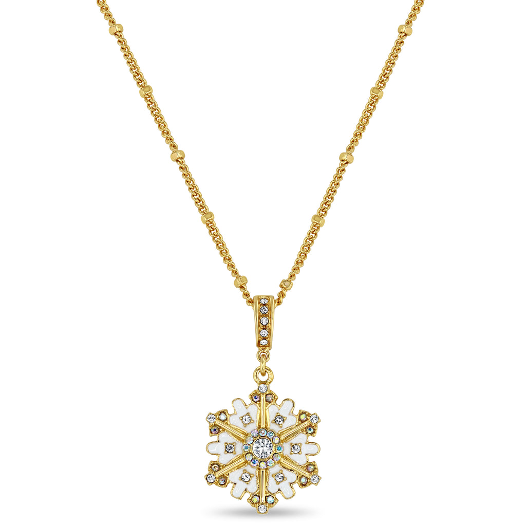 Crystal Snowflake Removable Enhancer Charm - 18k Gold Plated