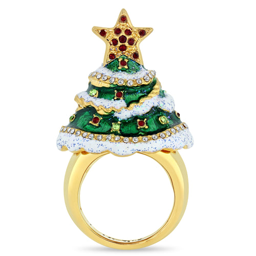 Christmas Tree Charm Ring - Christmas Ring