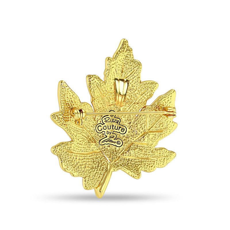 Fall Foliage Multicolor Maple Leaf Pin Pendant by Ritzy Couture