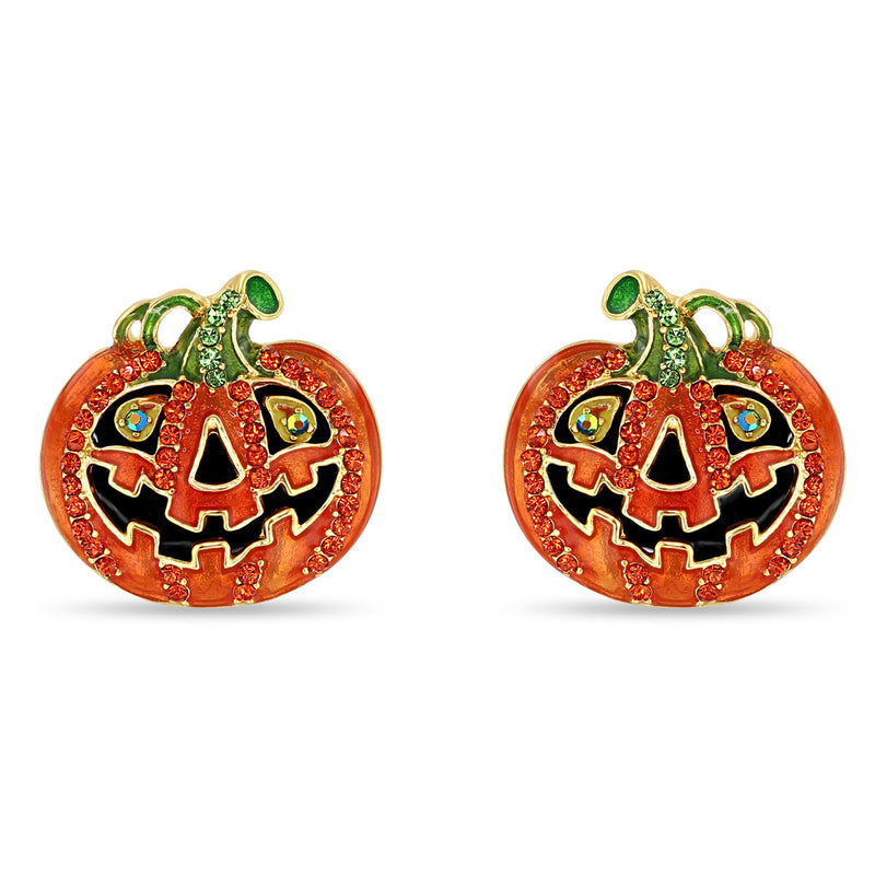 Halloween Jack O' Lantern Pumpkin Earrings Ritzy Couture