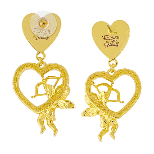 Cupid"s Love Red Valentine Heart Earring