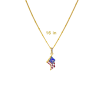 Sparkling July 4th USA Flag Enhancer Pendant Ritzy Couture DeLuxe-18k Gold Plate