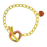 Hearts and Arrows Pink Rainbow Bracelet - 18k Gold Plating