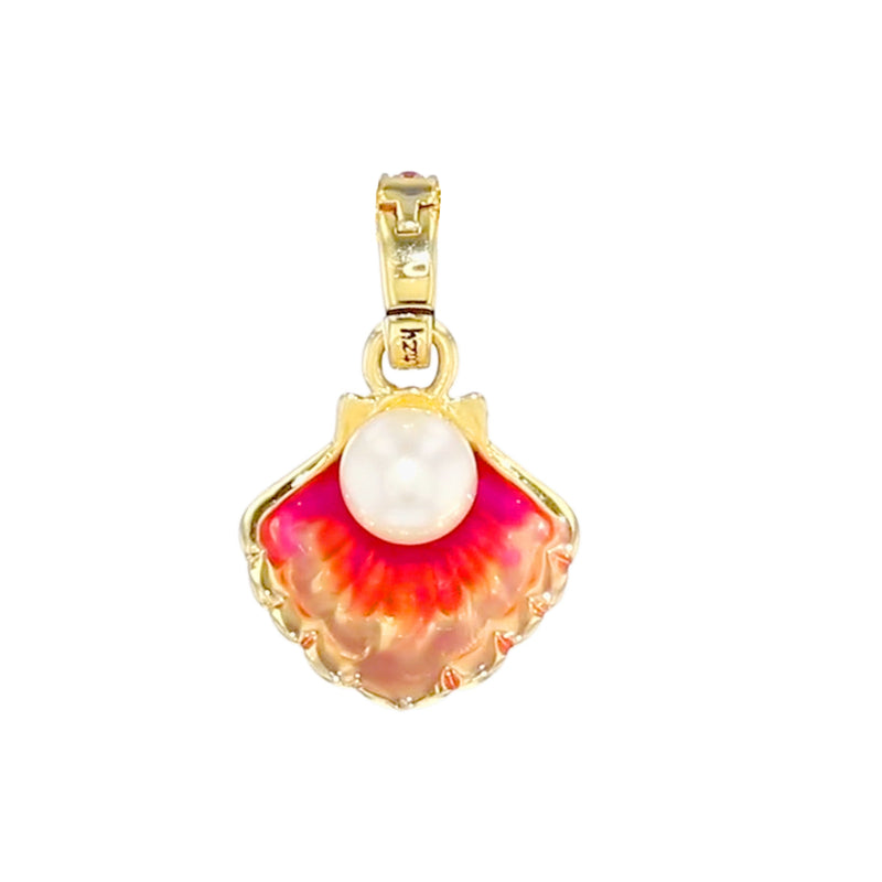 Scallop Sea Shell Pearl Enhancer Charm by Ritzy Couture DeLuxe -18k Gold Plating