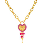 Fuchsia "Locket Full of Love" Necklace by Ritzy Couture