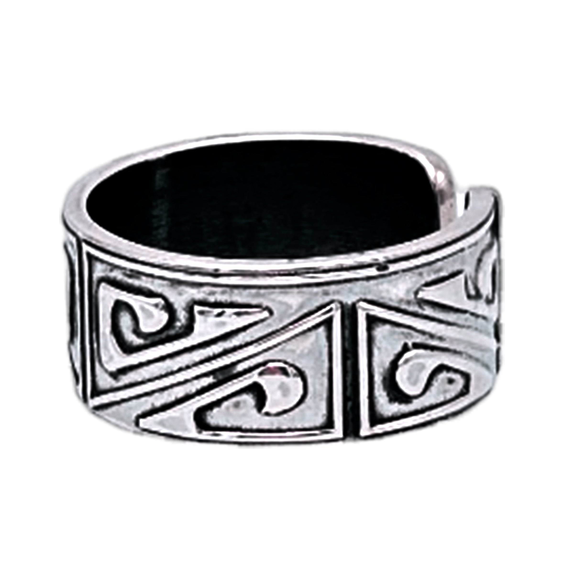 Tabra Jewelry 925 Sterling Silver Ancient Aztec Pattern Embossed Ring