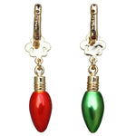Christmas Lights Drop Dangle Earrings - Christmas Jewelry - Back Side