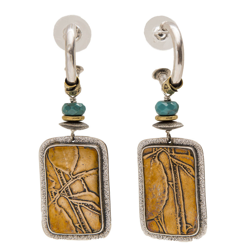 Tabra Jewelry - Bronze Turquoise Bead Post Earrings